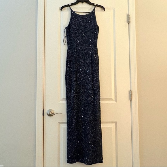 Scala Vintage Navy Beaded Open Back Dress - Picture 3 of 7
